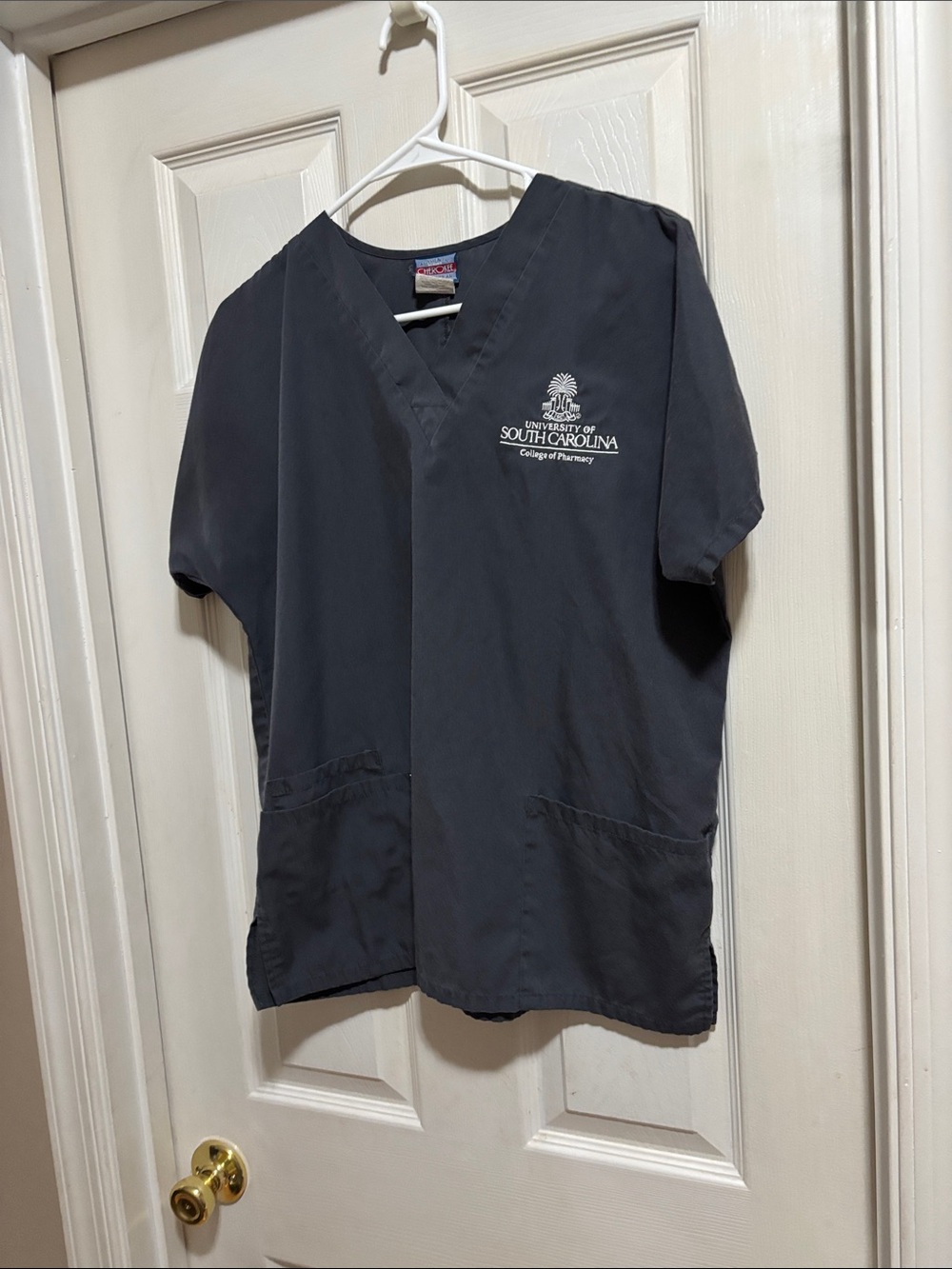 Cherokee Navy Workwear Scrub Top with Logo Patch